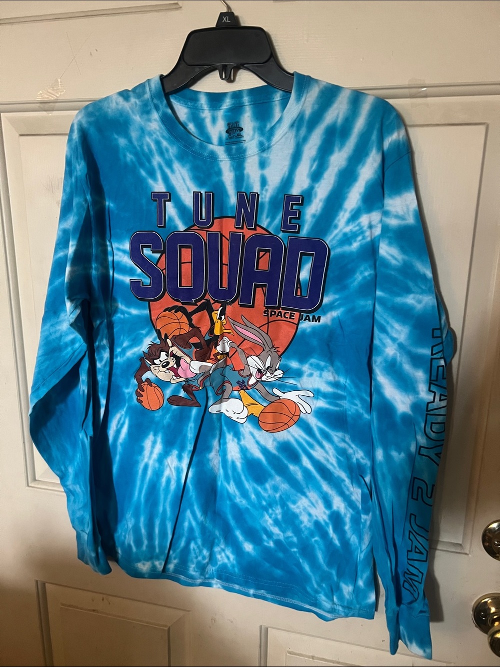 Space Jam Tune Squad Tie-Dye Long Sleeve Tee - Blue size M